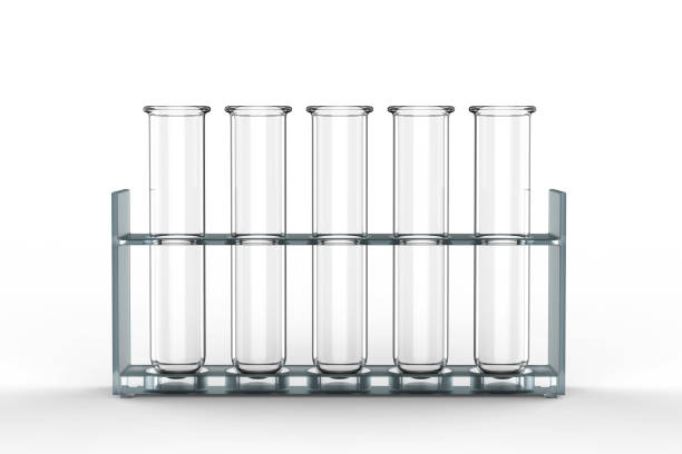 3d rendering empty test tubes on white background